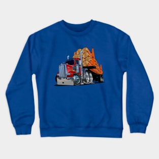 Cartoon logging truck Crewneck Sweatshirt